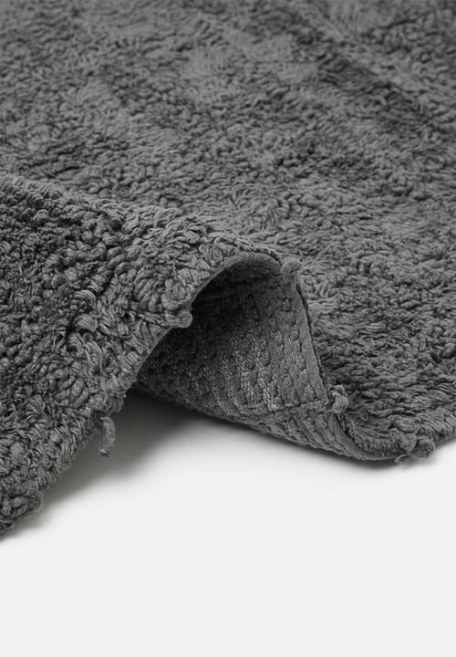 Sixth Floor - Tufted Cotton Bathmat- Charcoal
