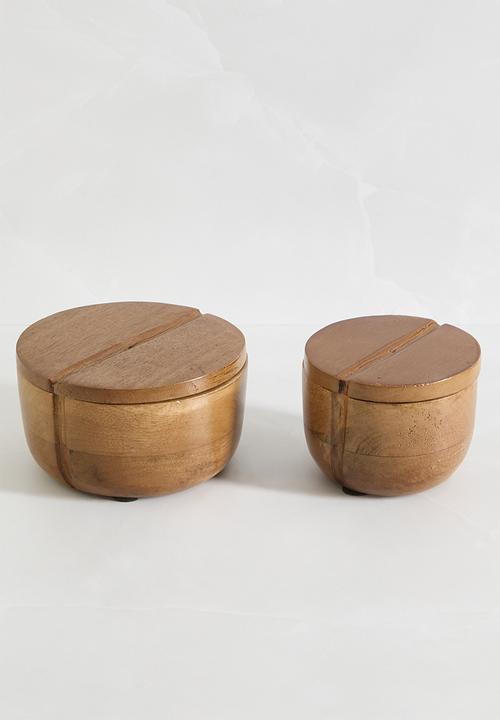 Sixth Floor - Ludo wooden canister set of 2 - Natural