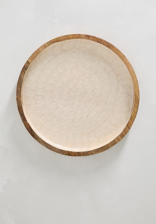 Sixth Floor - Enamel wooden serving tray - Natural