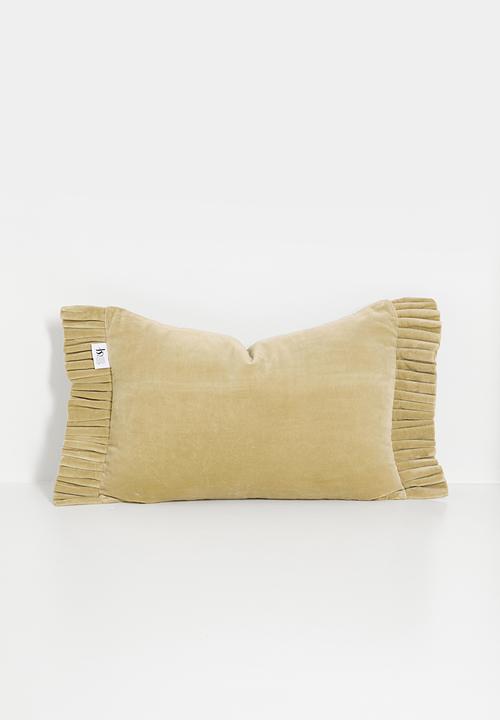 Frilo velvet cushion - Natural