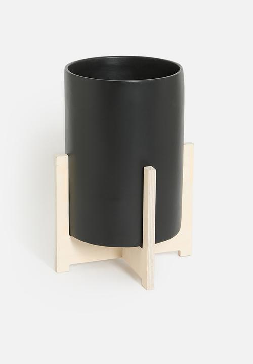 Native Decor - Congo planter - black