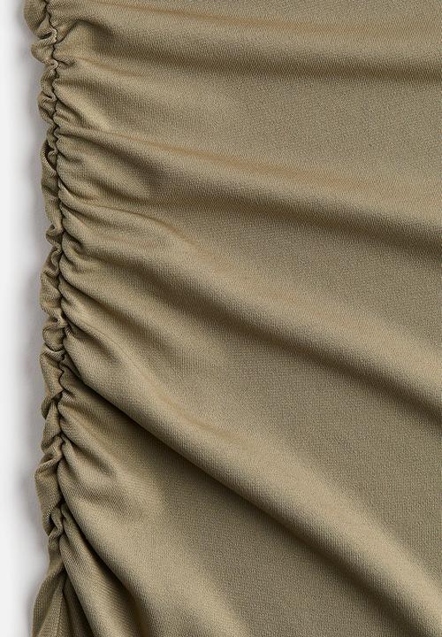 H&M - Twist-detail one-shoulder dress -  khaki green