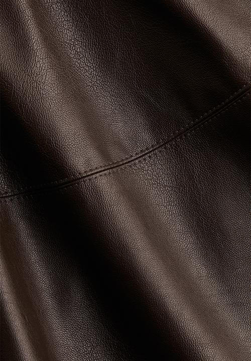 H&M - Flared coated skirt - dark brown