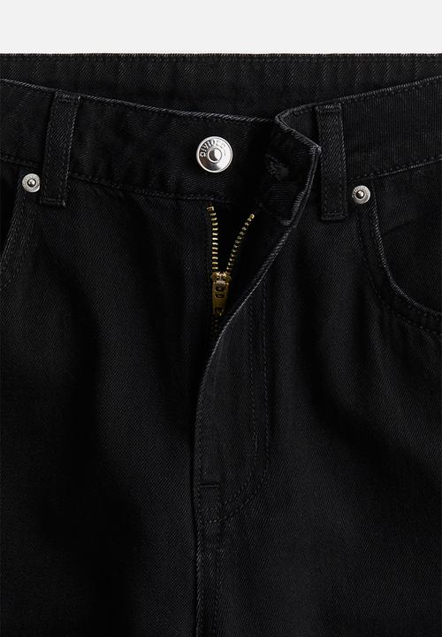 H&M - Wide high cropped jeans - black