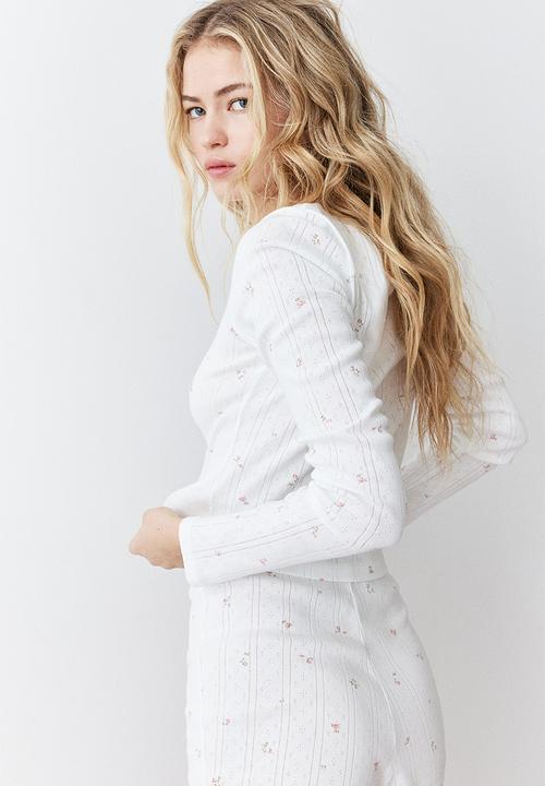 H&M - Pointelle pyjamas -  white/floral