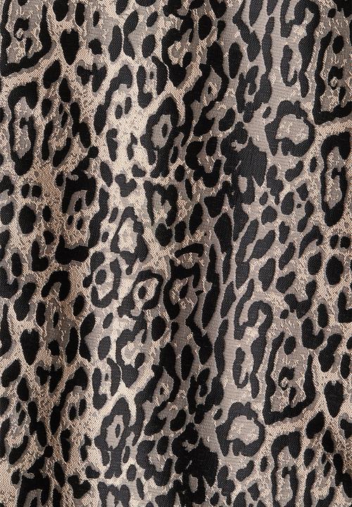 H&M - Jacquard-weave shift dress -  light beige/leopard print