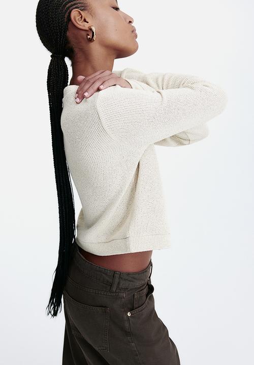 H&M - Textured jersey cardigan - light beige 