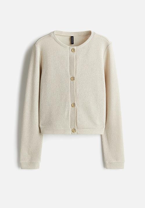 H&M - Textured jersey cardigan - light beige 