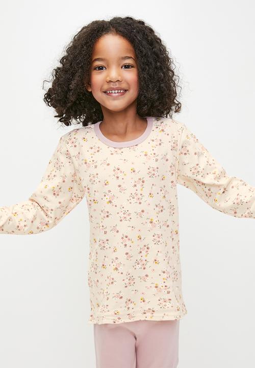 Pop Candy - Floral pj set - ecru & pink
