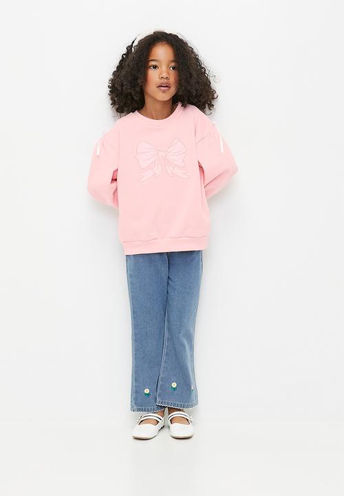 Pop Candy - Bow applique sweat top - pink