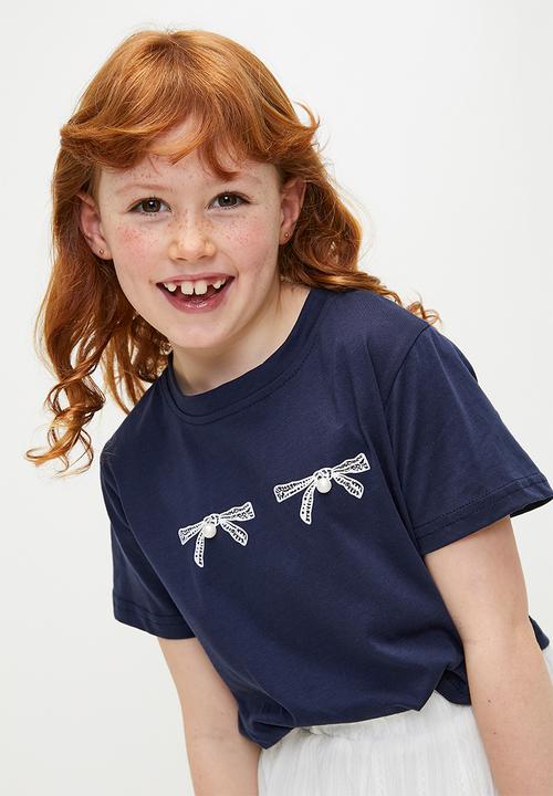 Pop Candy - Skirt & tee set - navy & white