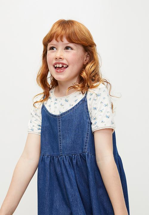 Pop Candy - Dress & tee set - blue & white