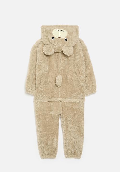 Pop Candy - Hooded onesie-brown