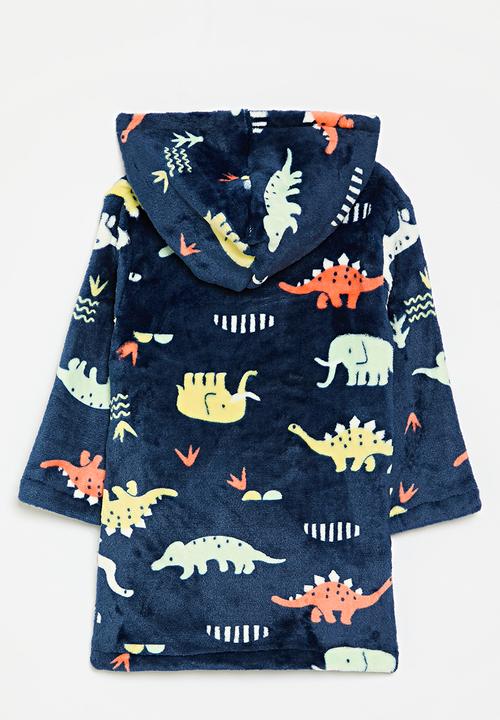 Pop Candy - Printed hooded gown-navy blue
