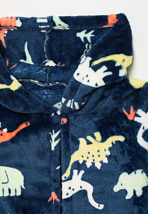 Pop Candy - Printed hooded gown-navy blue