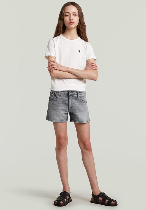 G-STAR - T-shirt s\s slim 2 pk - white