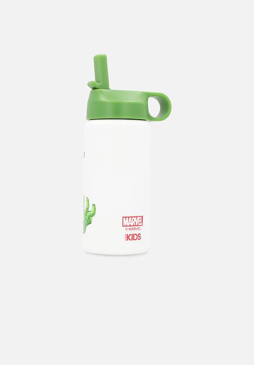 Cotton On - Kids Metal Drink Bottle - Lcn Mar Hulk/White