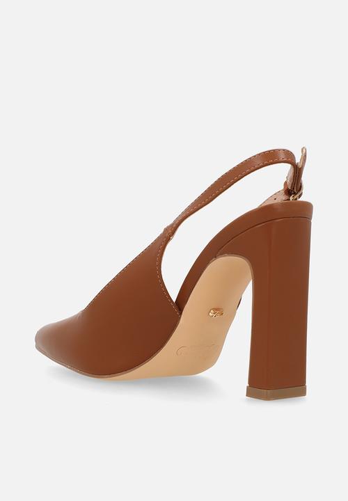 Miss Black - Nala 1 slingback block heel - tan