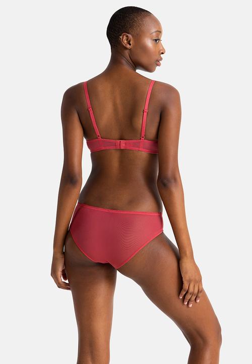 DORINA - 2 pack melanie plunge - red/ivory