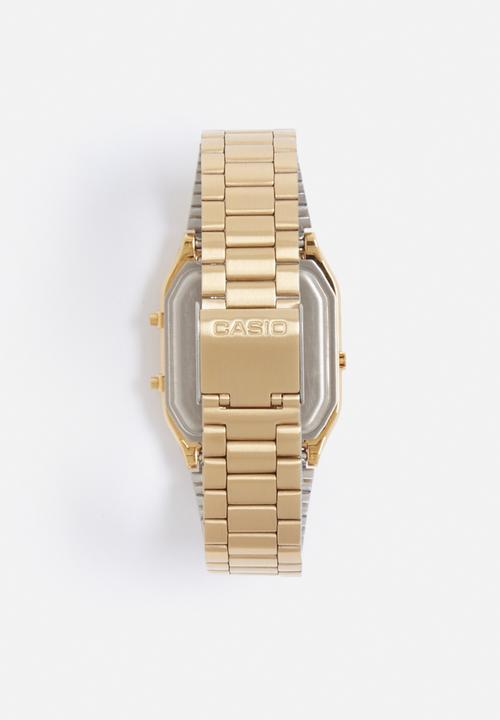 slim fit dress slacks Casio Vintage Unisex Gold Watch AQ-230GA-9DMQYES from WatchPilot