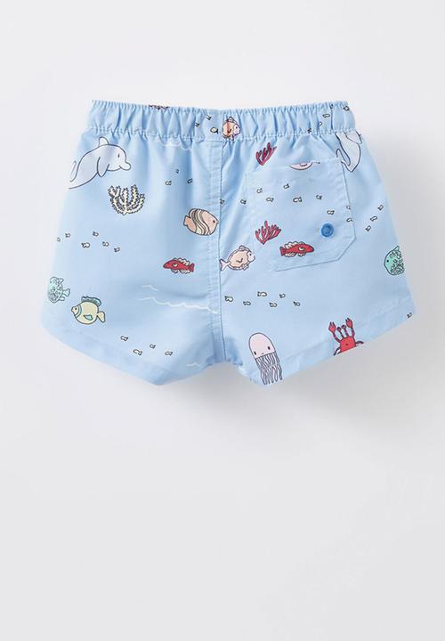 Cotton On - Bailey swim short - dawn blue/sea creatures