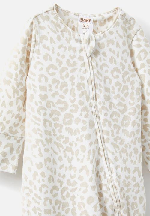 Cotton On - The long sleeve zip romper - rainy day/ocelot