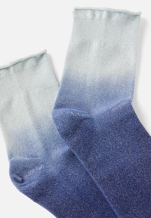 Rubi - Sparkle Mid Crew Sock - Blue Ombre