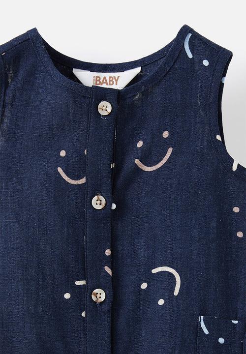 Cotton On - Jacob sleeveless playsuit - navy ink/summer smiles