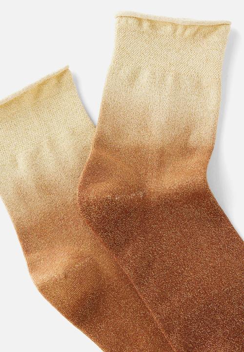 Rubi - Sparkle Mid Crew Sock - Brown Ombre