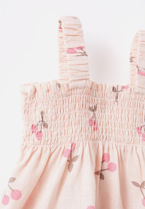 Cotton On - Gigi shirred top and bloomer set - pink pearl/summer cherries