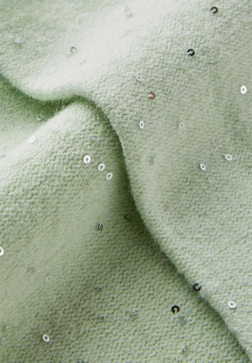 Rubi - Sequin Sparkle Crew Sock - Sage
