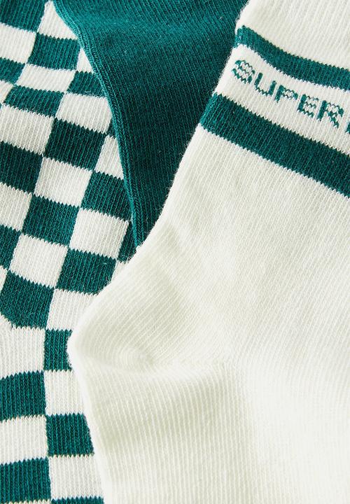Cotton On - Kids 3Pk Crew Socks - Varsity Green Gingham/Super Fresh