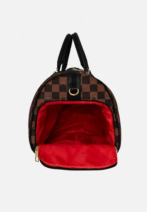 Sprayground - Peeking character check emperor duffle bag - brown
