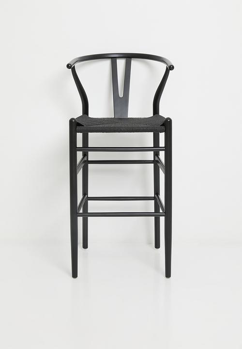 Sixth Floor - Harmony solid wood bar stool - black