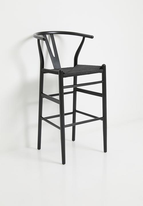 Sixth Floor - Harmony solid wood bar stool - black