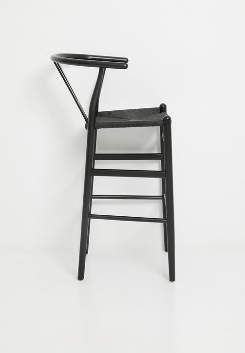 Sixth Floor - Harmony solid wood bar stool - black