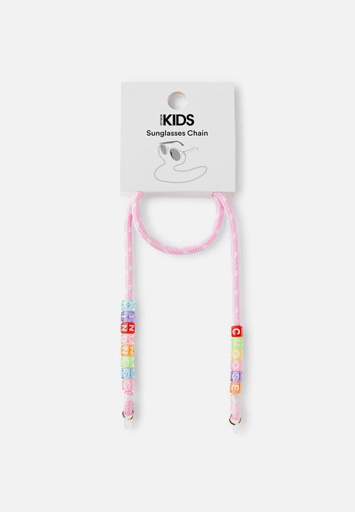 Cotton On - Kids Sunglasses Chain - Pink Rope/Choose Kindness