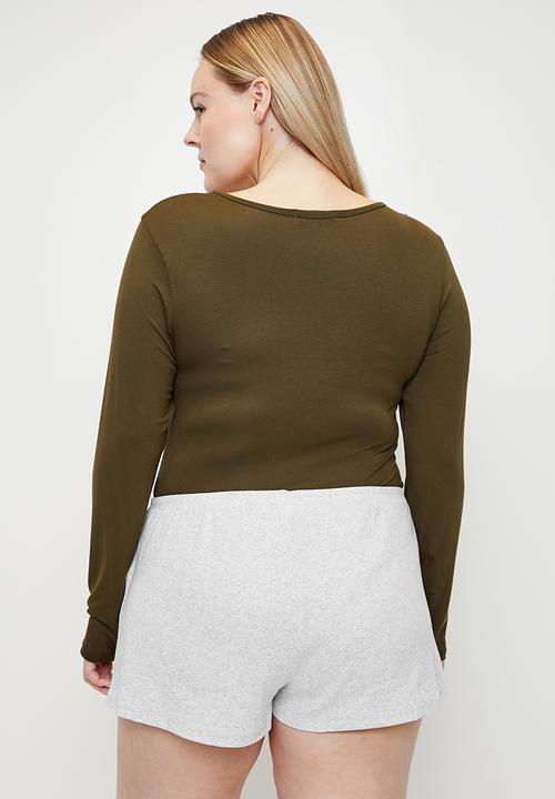 Cotton On - Plus 90 S Sleep Short - Light Grey Marle