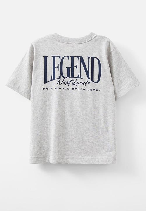 Cotton On - Jonny Short Sleeve Graphic Print Tee - Fog Grey Marle/Legend