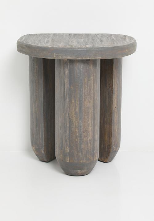 Sixth Floor - Trey wood side table-grey