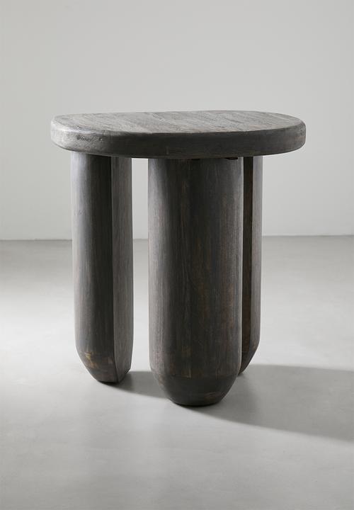 Trey wood side table-grey