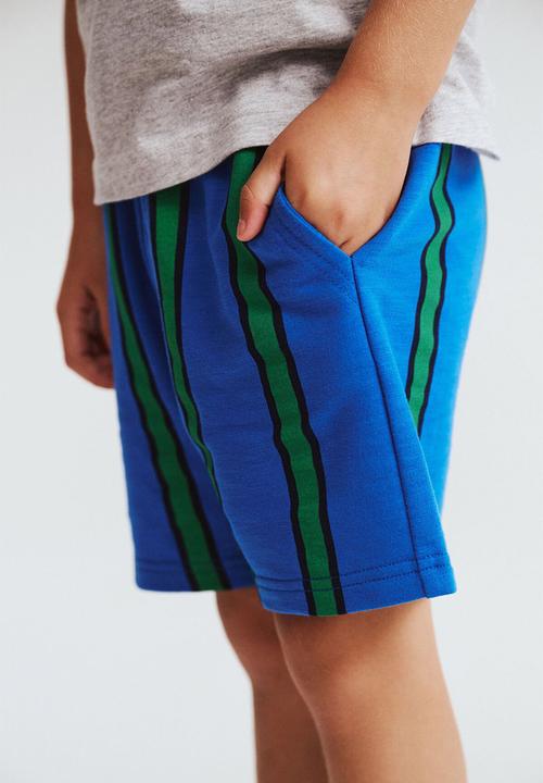 Cotton On - Henry Slouch Short - Harbour Blue/Island Green/Squid Ink Stripe