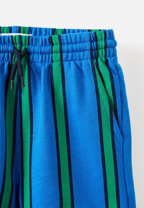 Cotton On - Henry Slouch Short - Harbour Blue/Island Green/Squid Ink Stripe