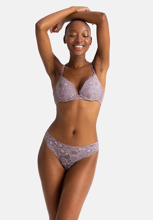 DORINA - Amora 2 pack plunge - beige/purple