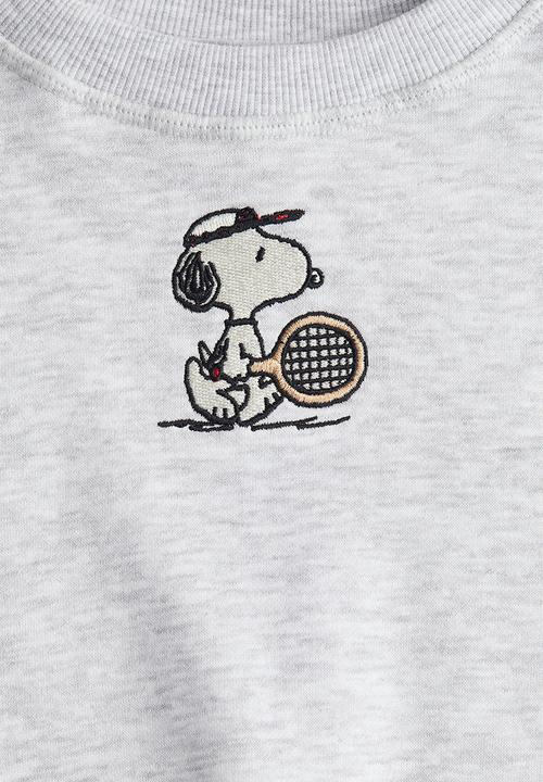 H&M - Print-motif sweatshirt - light grey/snoopy