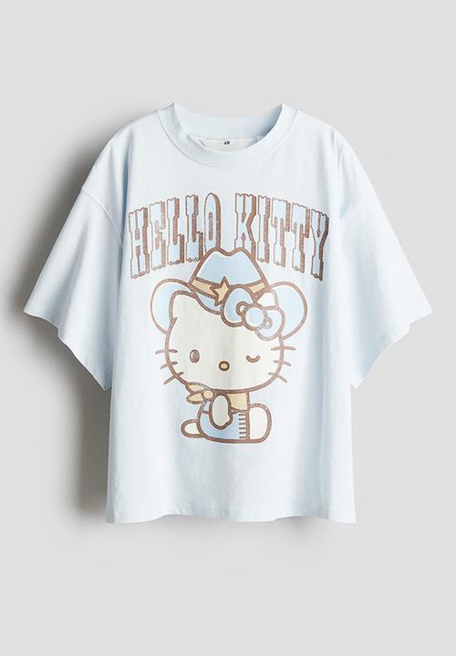 Printed cotton T-shirt - light blue/hello kitty - 1263226004