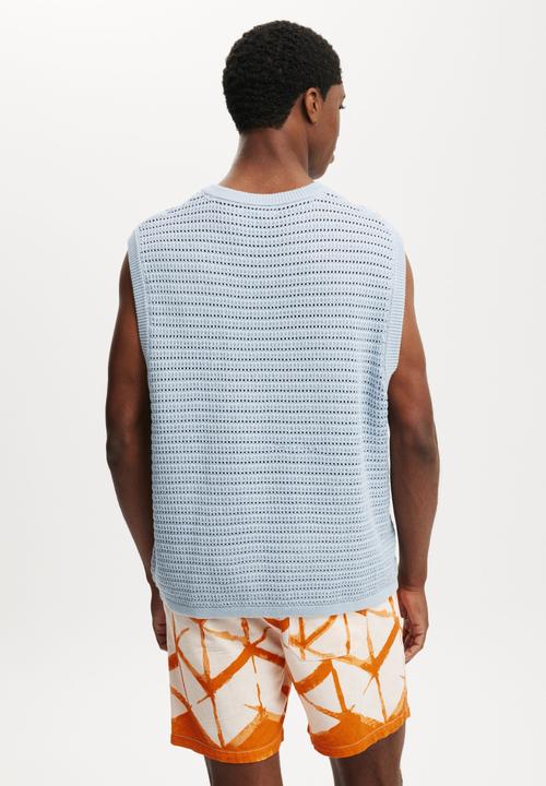 Cotton On - Summer Knit Vest - Light Blue