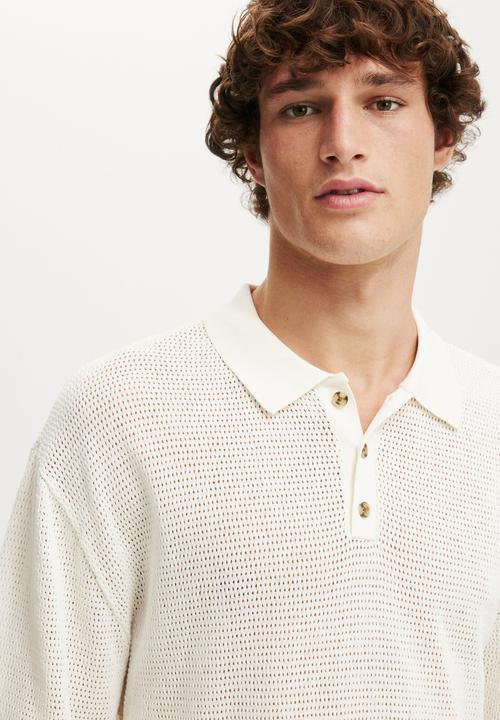 Cotton On - Knitted Polo - Off White