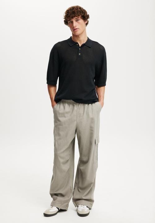 Cotton On - Knitted Polo - Black