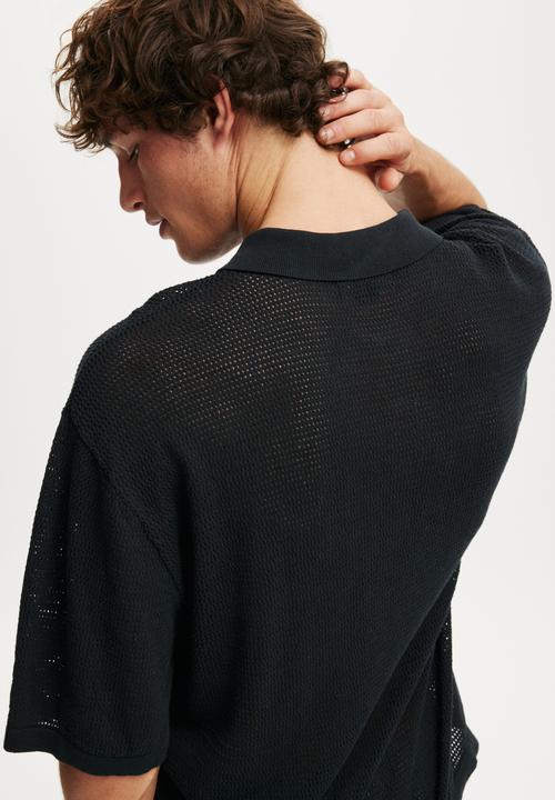 Cotton On - Knitted Polo - Black